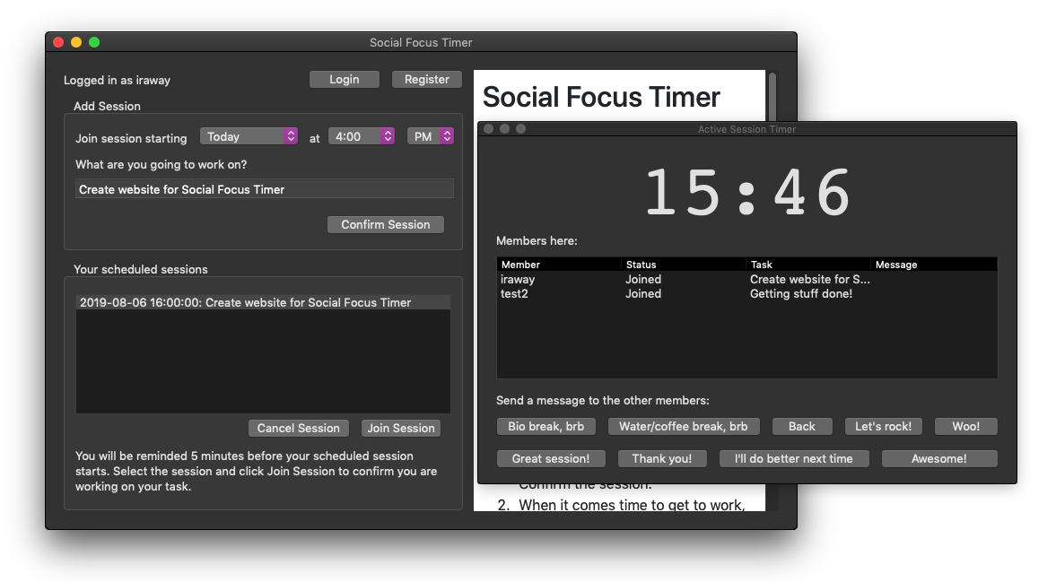 Social Focus Timer screenshot
