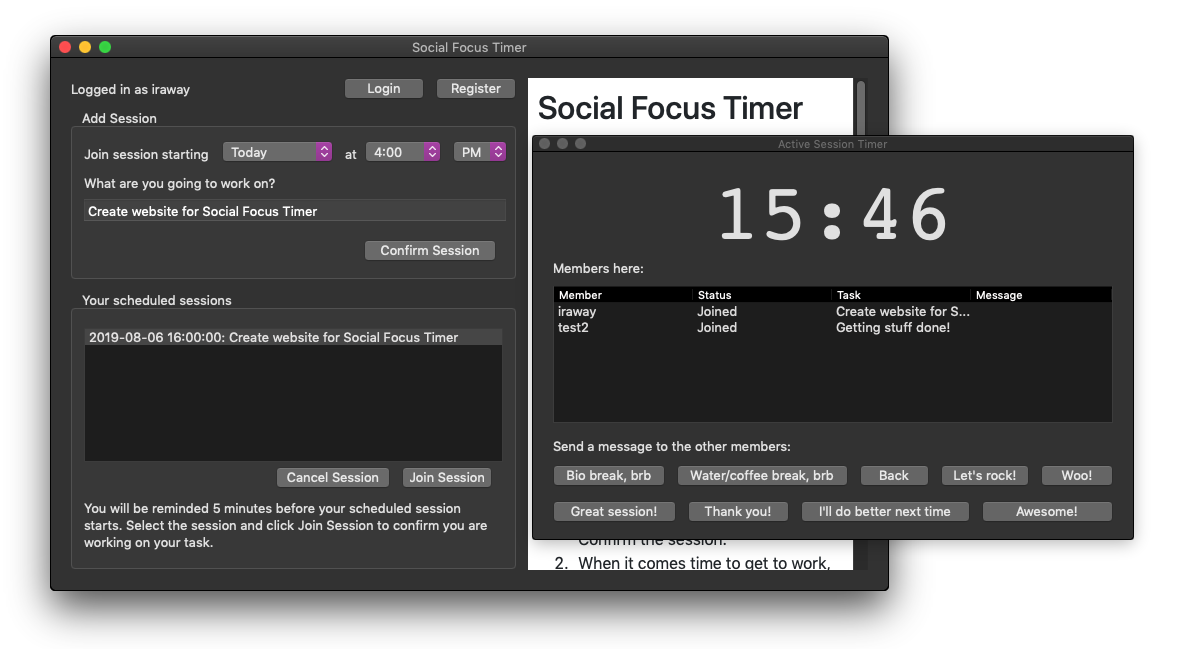 Social Focus Timer